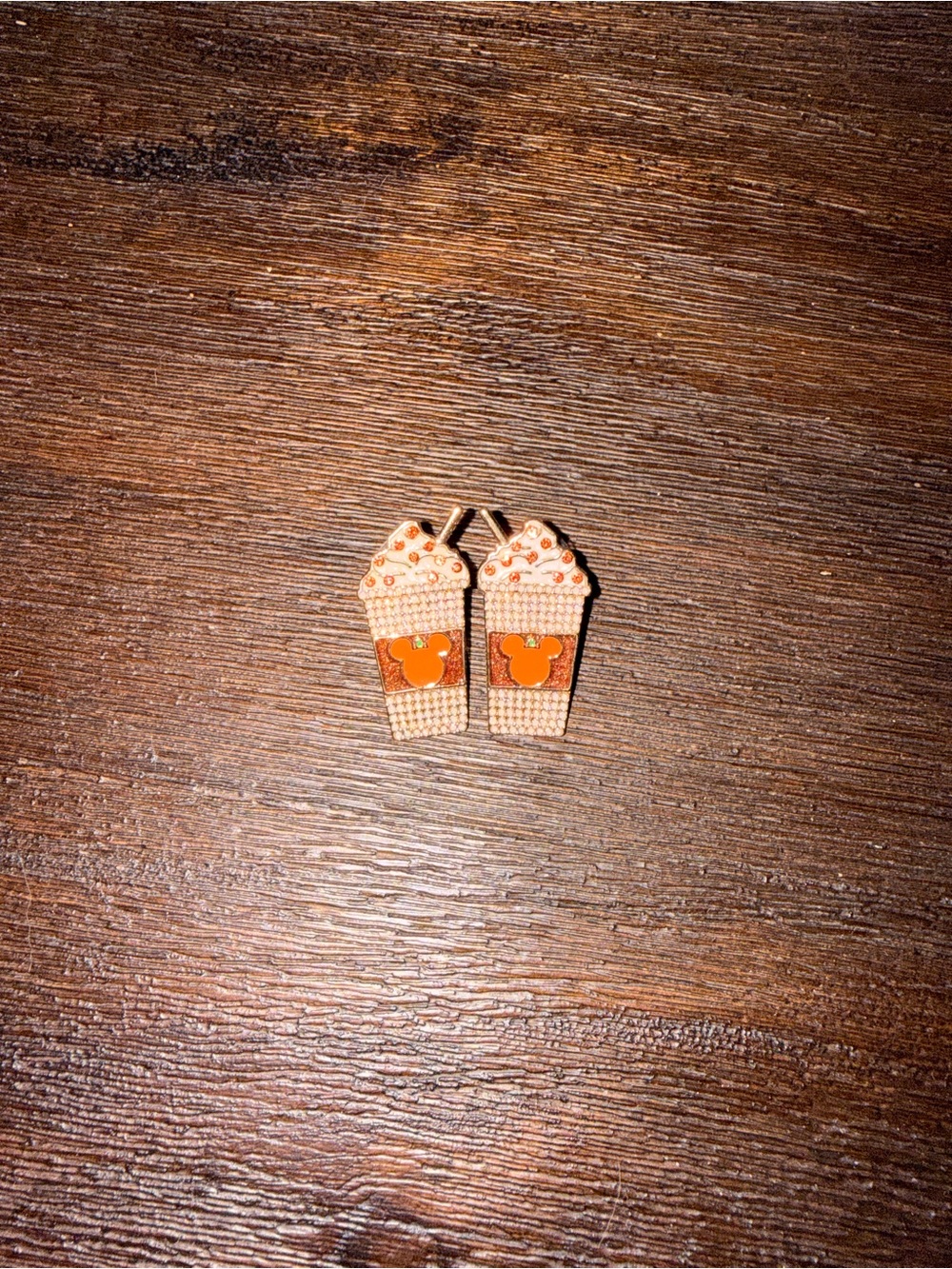 Disney BaubleBar Pumpkin Spice Latte Stud Earrings with Crystal Accents - Picture 3 of 4